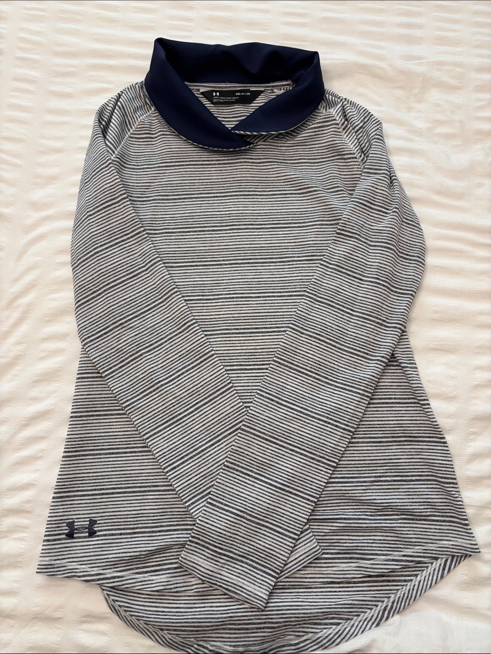 Under Armour Navy & Gray Striped Long Sleeve Pullover